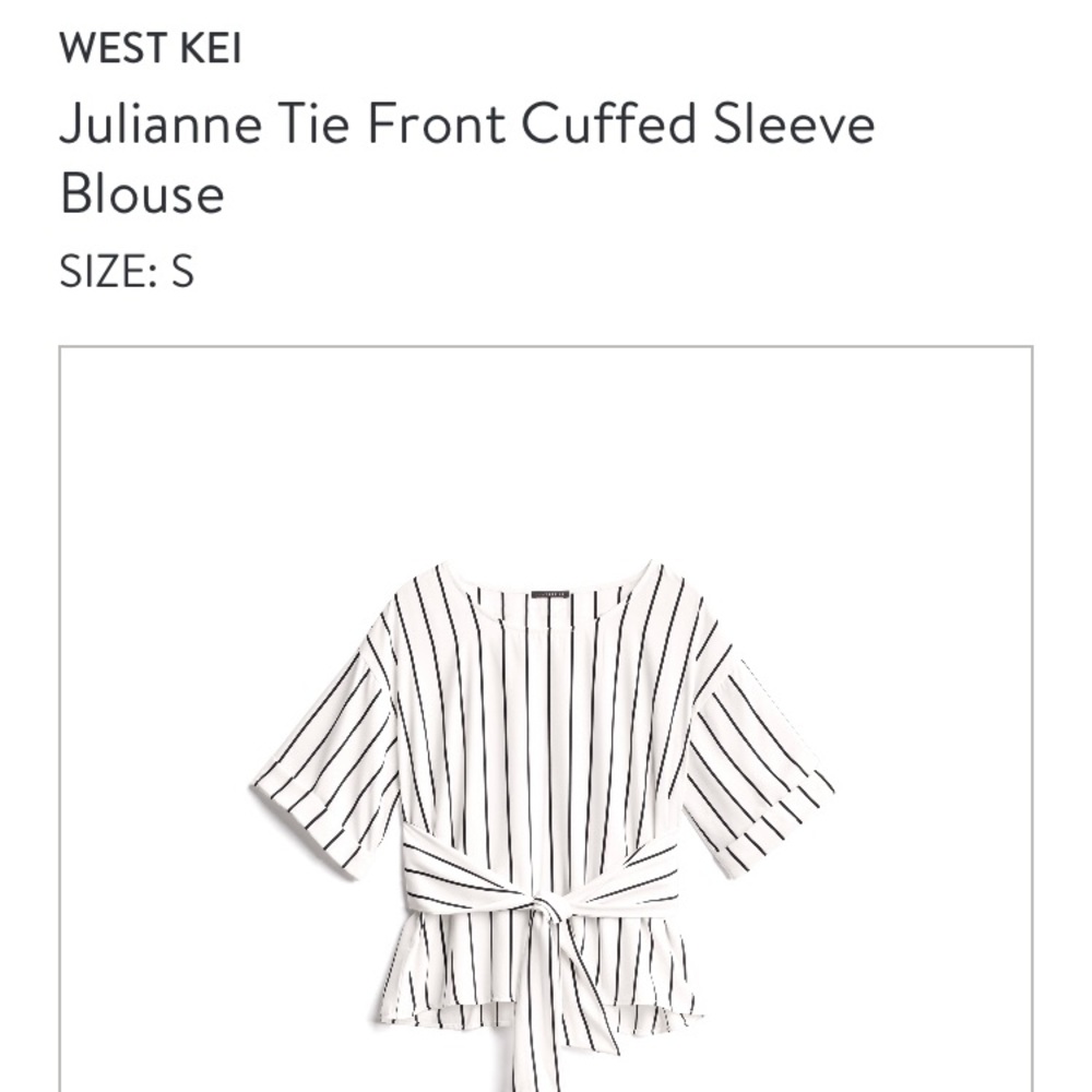 EUC West Kei Julianne Tie Front Blouse sz S